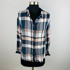 Olive & Oak Womens Medium M Rayon Flannel Button Down Long Sleeves Shirt